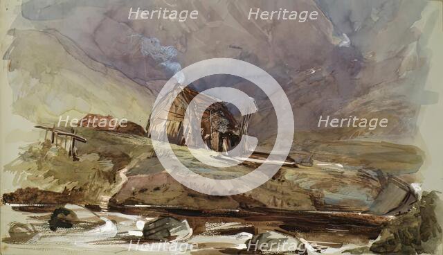 Cottage and Stream, c1840s. Creator: John Phillip.