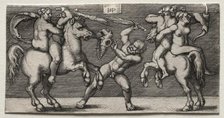 Combat of Three Men, 1546-1547. Creator: Hans Sebald Beham (German, 1500-1550).