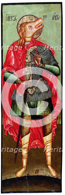 Saint Christopher as Cynocephaly, 17th century. Artist: Russian icon  