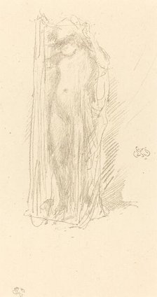 Model Draping, c. 1889. Creator: James Abbott McNeill Whistler.