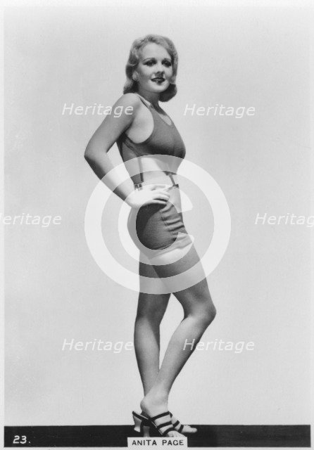 Anita Page, American film actress, c1938. Artist: Unknown