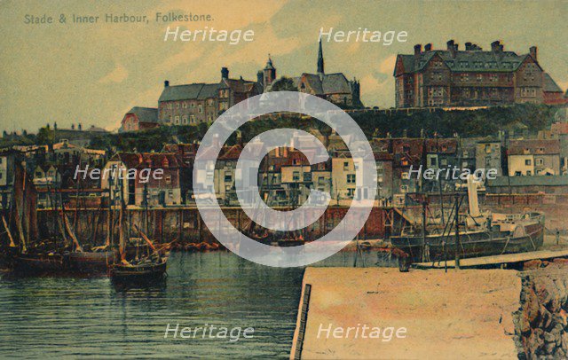 'Stade & Inner Harbour, Folkestone', late 19th-early 20th century. Artist: Unknown.
