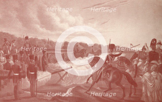 'Rocket Practice in the Marshes', 1845 (1909). Artist: John Grant.