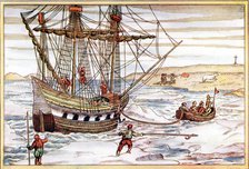 Willem Barents' ship among the Arctic ice, 1594-1597. Artist: Unknown