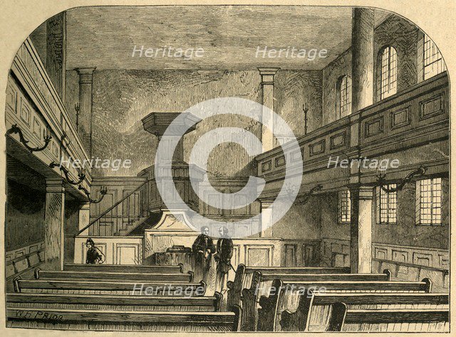 'Interior of the Moravian Chapel in Fetter Lane', 1897. Creator: Unknown.