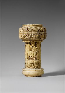 Part of an Ivory Crozier with the Entry into Jerusalem, British or North French, ca. 1200. Creator: Unknown.