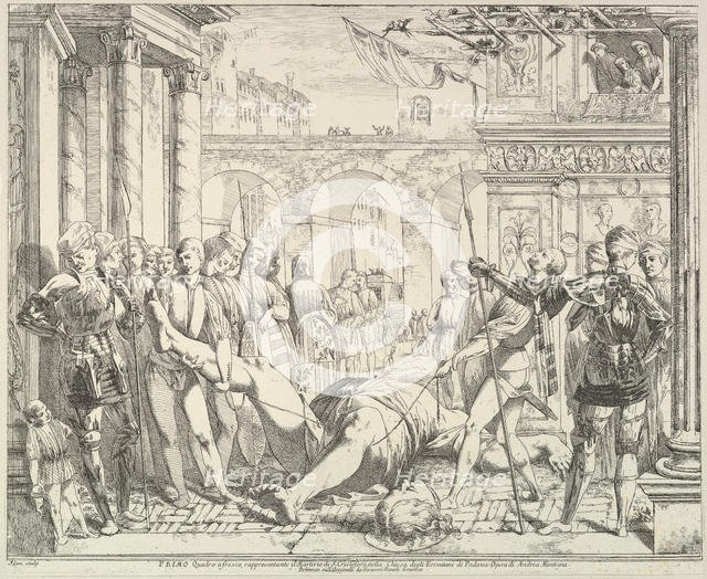 The Martyrdom of Saint Christopher, from "The Story of Saints James and Christopher in the..., 1776. Creator: David Giovanni.