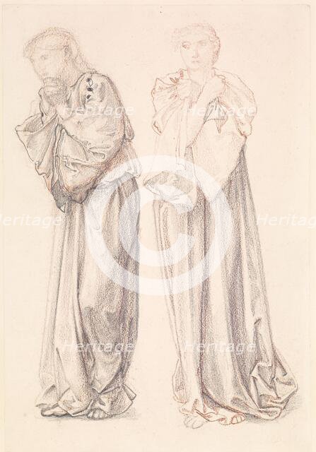 St George Series - Two Studies of Female Attendants for 'The Princess draws the fatal Lot', 1865-66. Creator: Sir Edward Coley Burne-Jones.