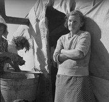 Oklahoma grandmother in southern California squatter's camp, 1937. Creator: Dorothea Lange.