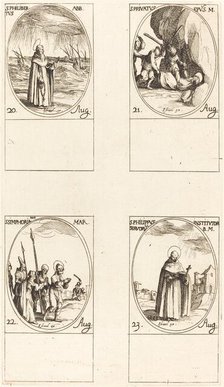 St. Philibert, Abbot; St. Privatus; St. Symphorian; St. Philip. Creator: Jacques Callot.
