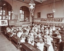 Classroom scene, Hugh Myddelton School, Finsbury, London, 1906. Artist: Unknown.