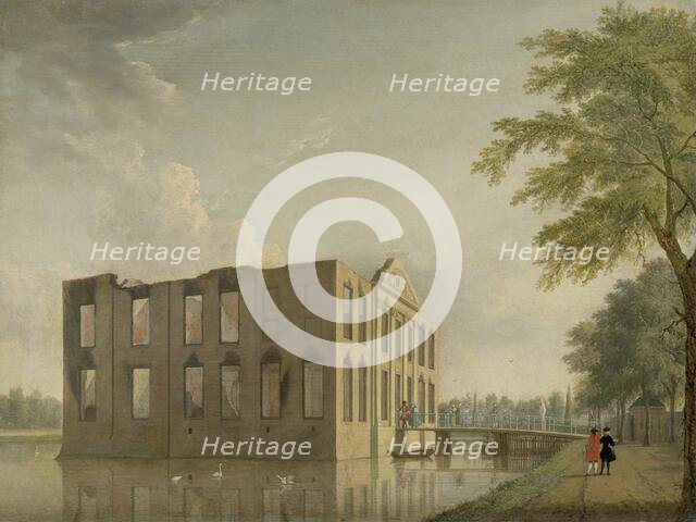 Berckenrode Castle in Heemstede after the Fire, 1747. Creator: Jan ten Compe.