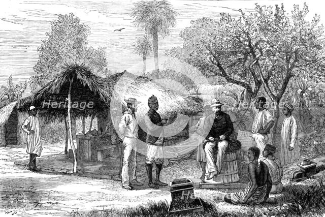 The Slave Trade on the East Coast of Africa: depot of stores for...H.M.S. London, at Funzi..., 1881. Creator: W.P..