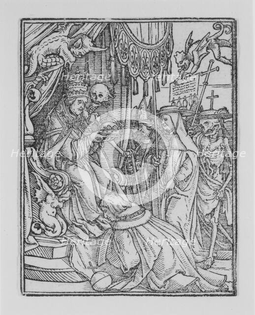 The Pope, from The Dance of Death, ca. 1526, published 1538. Creator: Hans Lützelburger.