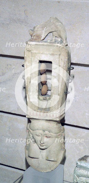 Egyptian sistrum with the head of Hathor. Artist: Unknown