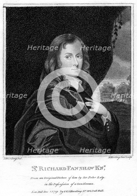 Sir Richard Fanshawe, 17th century English diplomat and author, 1792.Artist: E Harding