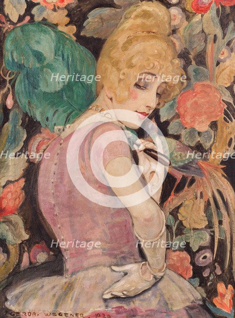 Lili with a Feather Fan, 1920.