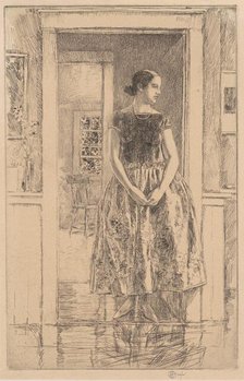 Girl in a Modern Gown, 1922. Creator: Frederick Childe Hassam.