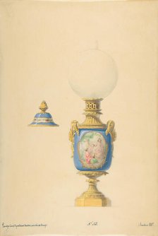 Design for an Oil Lamp and Lid, 19th century. Creator: Anon.