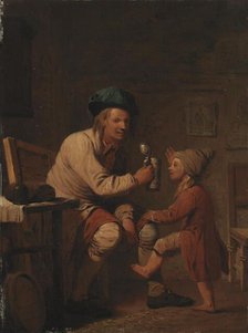 A Peasant Giving his Son Something to Drink, 1781. Creator: Peter Cramer.