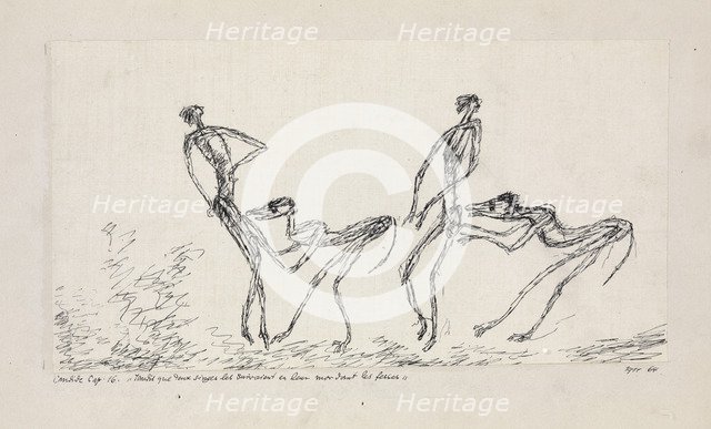 Candide, chapitre 16. Tandis que deux singes les suivaient en leur mordant les fesses, 1911.