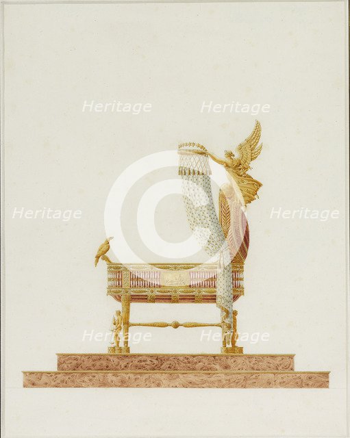 Design of the Bassinet for His Majesty the King of Rome, 1811. Artist: Percier, Charles (1764-1838)