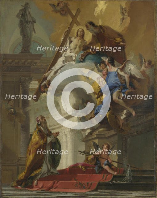 A Vision of the Trinity appearing to Pope Saint Clement, ca 1735-1739. Creator: Tiepolo, Giambattista (1696-1770).