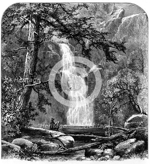 Waterfall in the Yosemite Valley, California, USA, c1875. Artist: Unknown
