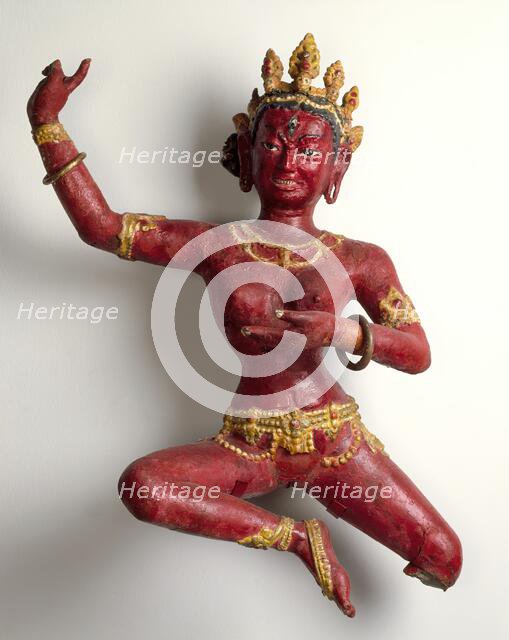 Dancing Vajravarahi (Dorje Pagmo)., 14th century. Creator: Unknown.