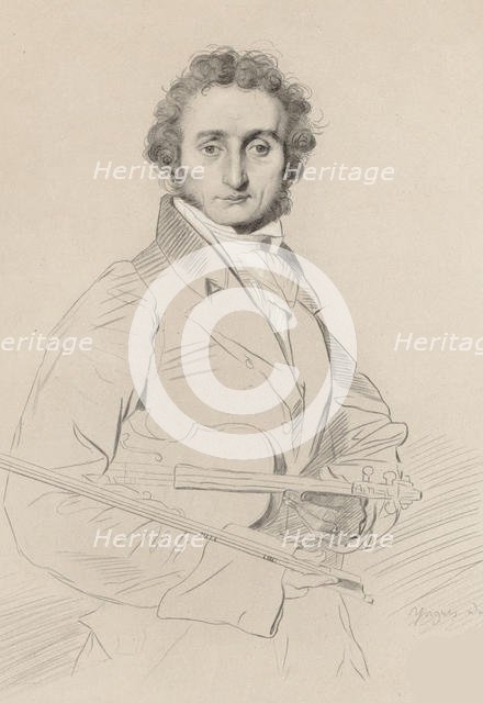 Portrait of Niccolò Paganini (1782-1840), 1830. Creator: Calamatta, Luigi (1802-1869).