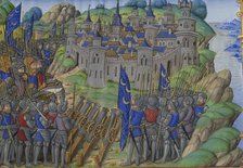 Hannibal's army at the city of Naples. Miniature from: Vie d'Hannibal by Plutarch, 16th century.