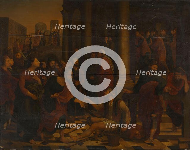 Saints Peter and John Healing the Lame Man, probably first half of 17th century. Creator: Adam van Noort.