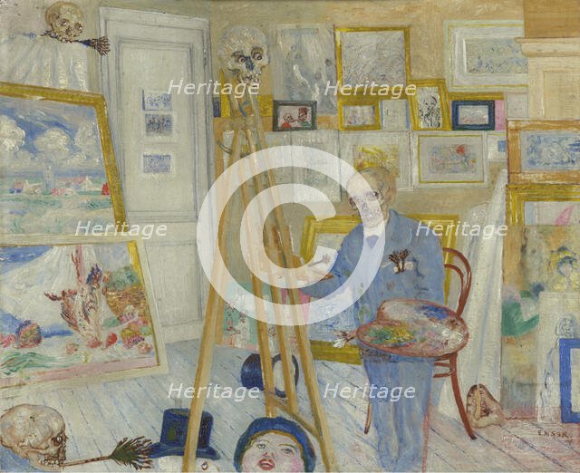 The Skeleton Painter, 1896. Creator: James Ensor.