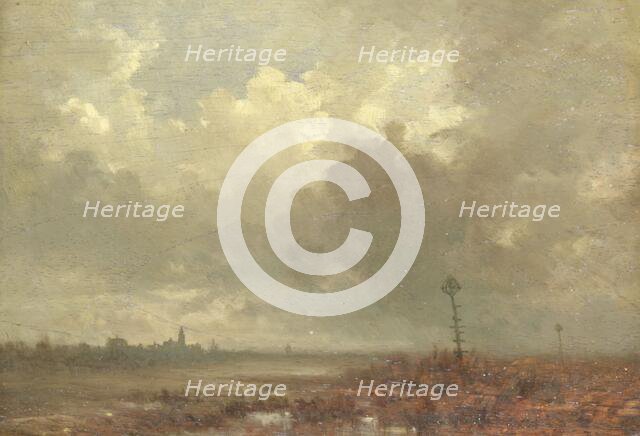 River view, evening, 1880.  Creator: Adolphe Mouilleron.