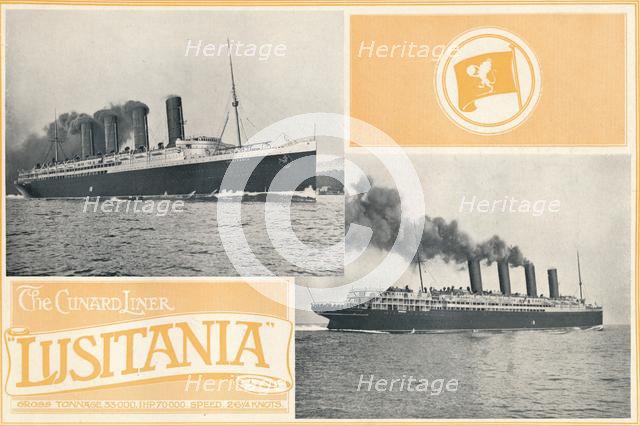 'The Cunard Liner "Lusitania".', c1910. Creator: Unknown.