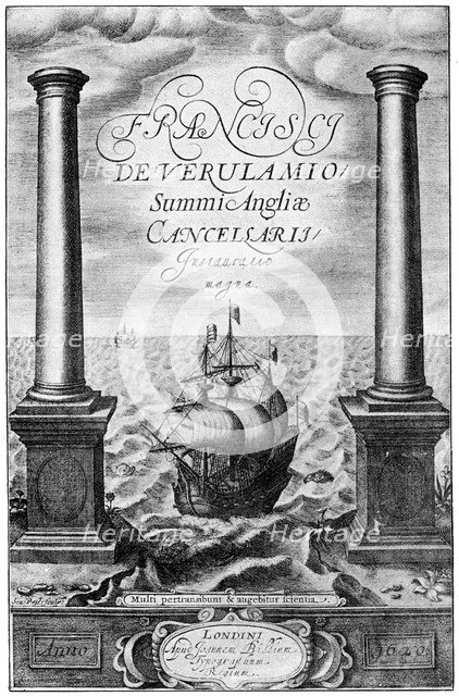 Title page of Francis Bacon's Instauratio Magna, 1620 (1893). Artist: Unknown