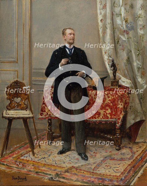 Portrait of Edmond Taigny (1828-1906), c. 1890. Creator: Béraud, Jean (1849-1936).