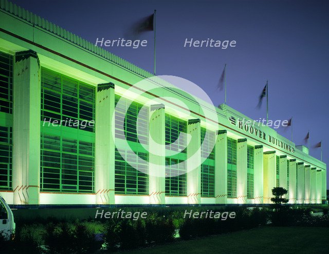 The Hoover Building at night, Western Avenue, Ealing, London, 1995. Artist: N Corrie