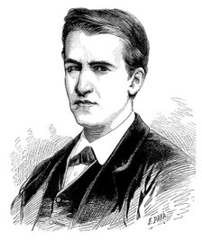 Thomas Alva Edison (1847-1931), American inventor, engraving 1887.