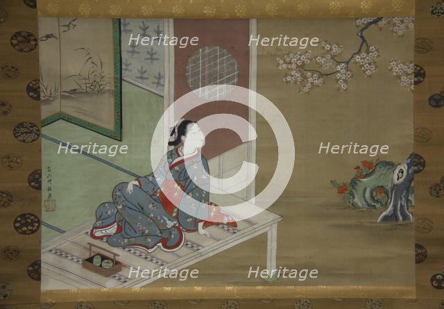 Courtesan Resting on the Veranda, 18th century. Creator: Furuyama Moromasa.