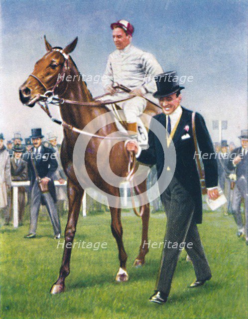 Bois Roussel, Jockey: E. C. Elliott', 1939. Artist: Unknown.
