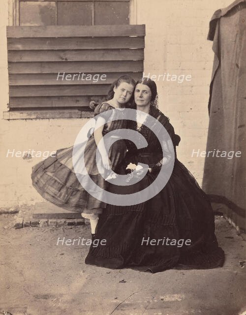 Mrs. Greenhow and Daughter, Imprisoned in the Old Capitol, Washington, 1862. Creator: Alexander Gardner.
