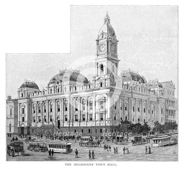Melbourne Town Hall, Victoria, Australia, 1886. Artist: Unknown