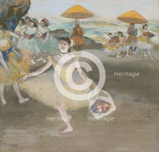 Danseuse au bouquet, saluant sur la scène (Dancer with bouquet), 1878.