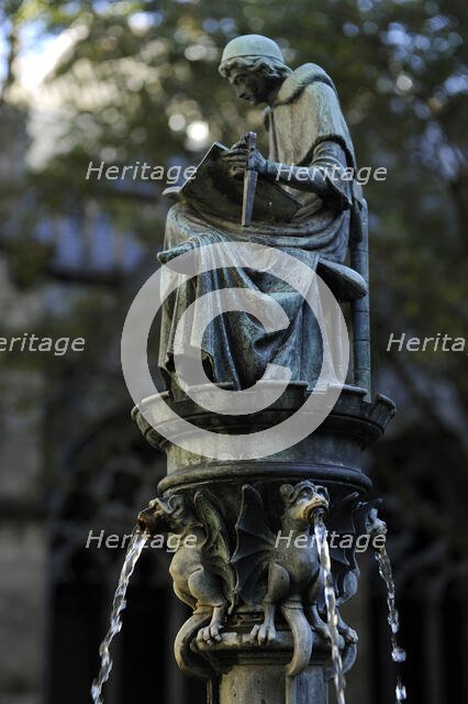 Cloister fountain, St. Martin's Cathedral, Utrecht, Netherlands, 2013.  Creator: LTL.
