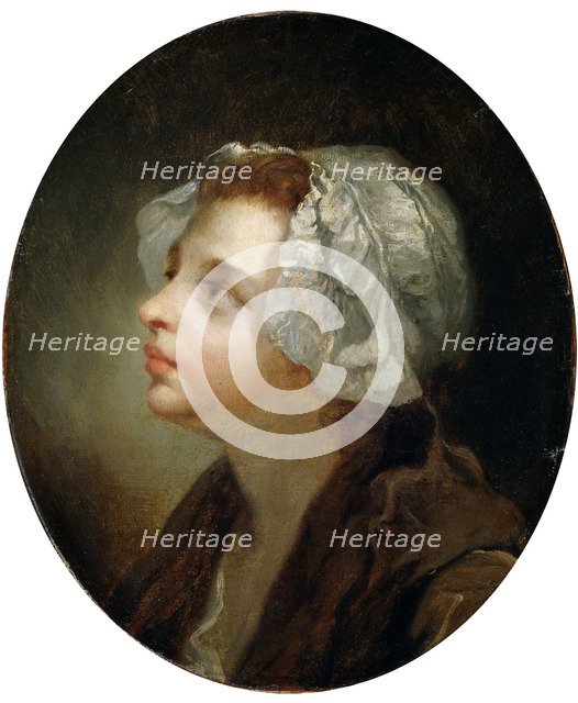 'Head of a Girl', 18th century. Artist: Jean-Baptiste Greuze