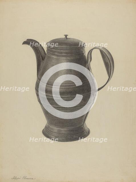 Pa. German Coffee Pot, c. 1938. Creator: Filippo Porreca.