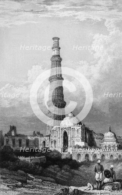 'Cootub Minar, Delhi', 1834. Creator: Samuel Prout.