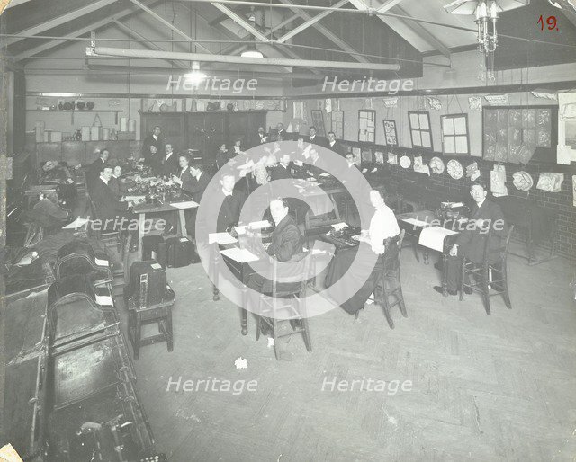 Typewriting examination class, Queen's Road Evening Institute, London, 1908. Artist: Unknown.