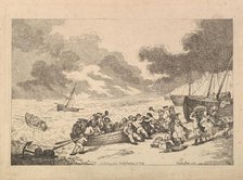Embarking from Brighthelmstone to Diepp[e] (from, Imitations of Modern Drawings), 1787. Creator: Thomas Rowlandson.